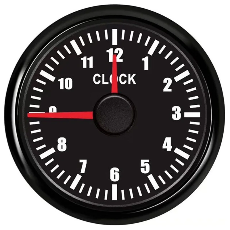 

High Quality 52mm Auto Clock Gauges 0-12Hours Display Clock Meters Hour Meters Red Backlight 9-32v for Car Boat Motorcycle Yacht