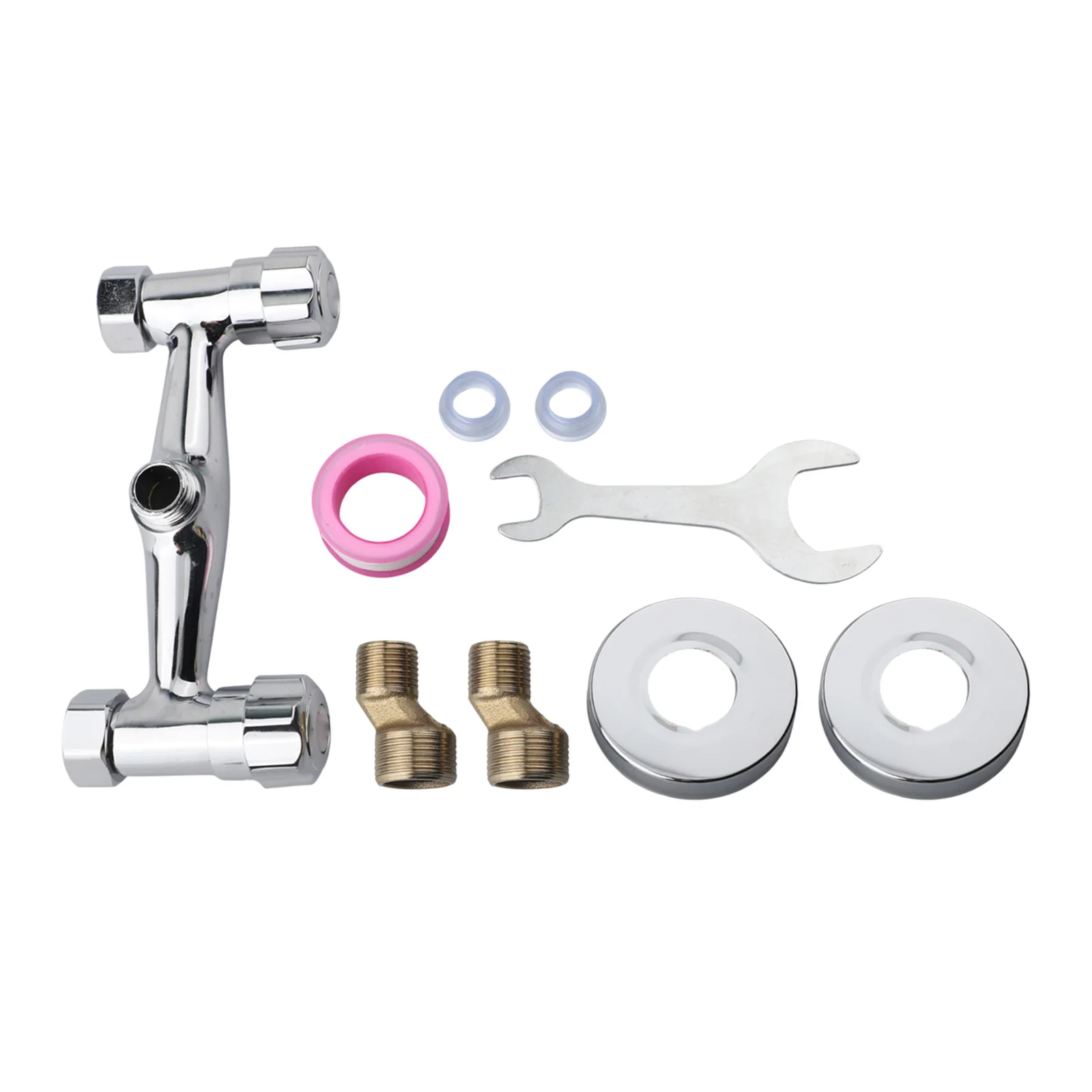 Badezimmerrenovierung Doppelgriffmischer Messing Auslaufventil Chrom Dusche Rückflussschutz Rückschlagventilschutz