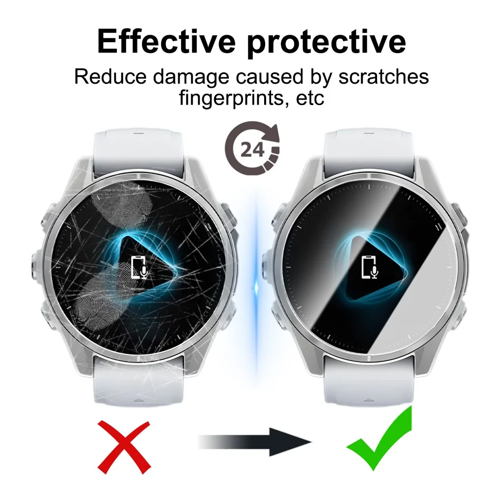1-10PCS HD Clear Tempered Glass for Garmin Fenix ​​8 Pro 43mm 47mm 51mm Watch Screen Protectors Full Cover Protective Films