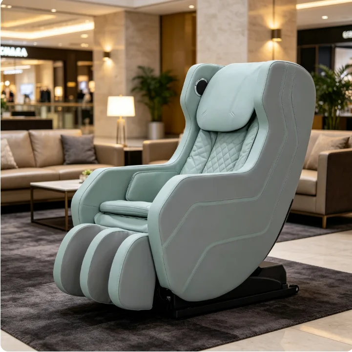 Leather Shiatsu Massage Chair Hot Compress Vibrating Zero Gravity Portable Foldable Design For Body Relaxation USB Rechargeable
