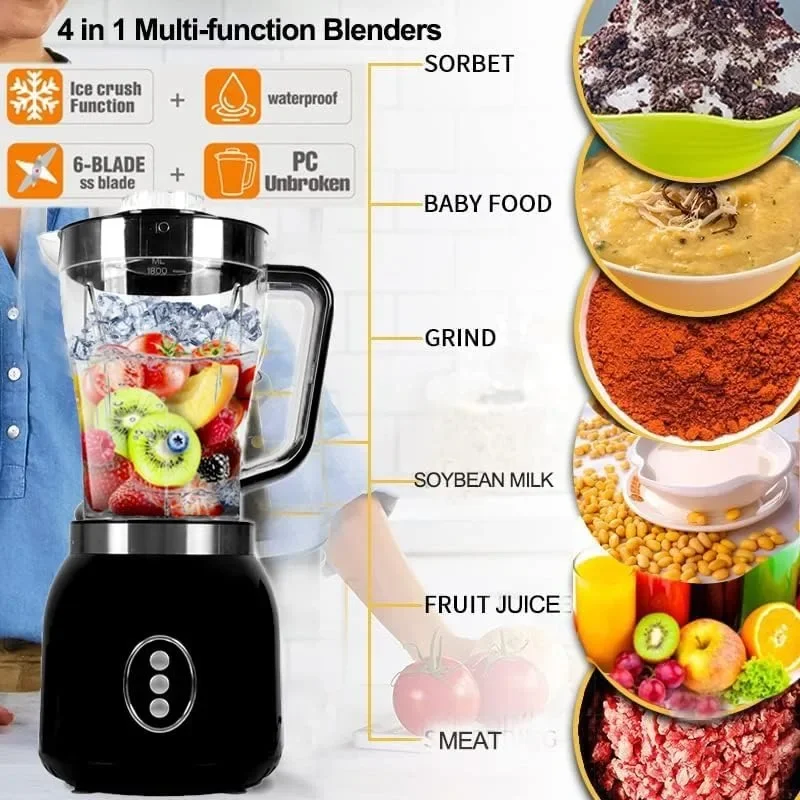 Toycol Kitchen Food Processor Blender Combination Multifunctional Professional Countertop Blender Soy Milk Machine