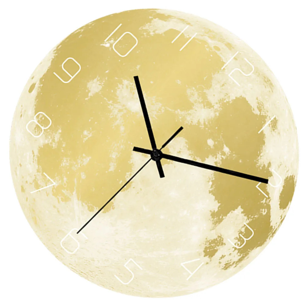 

Night Glow Moon Wall Acrylic Hanging Clock For Living Room Bedroom Office Home Decor Luminous Timepiece Noctilucence Household