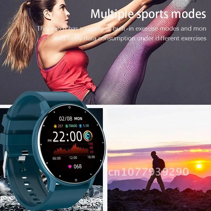 Montre intelligente de sport étanche multifonctionnelle pour hommes et femmes, montre intelligente de fitness pour dames, fréquence cardiaque, pression artérielle, mode 2021