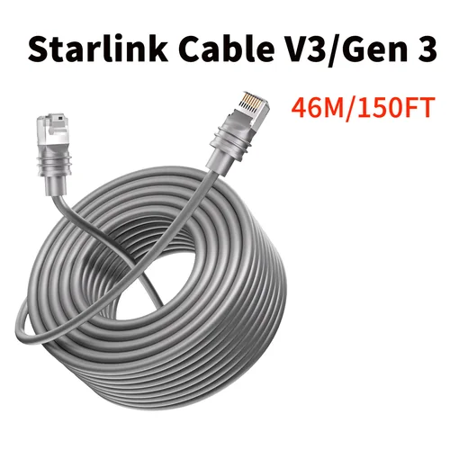 Imagen 2 del producto Cable Starlink para Starlink Actuated Gen 2 Gen 3, cable de repuesto Starlink Ethernet rectangular para satélite V2 V3, 150/100/75/50 pies
