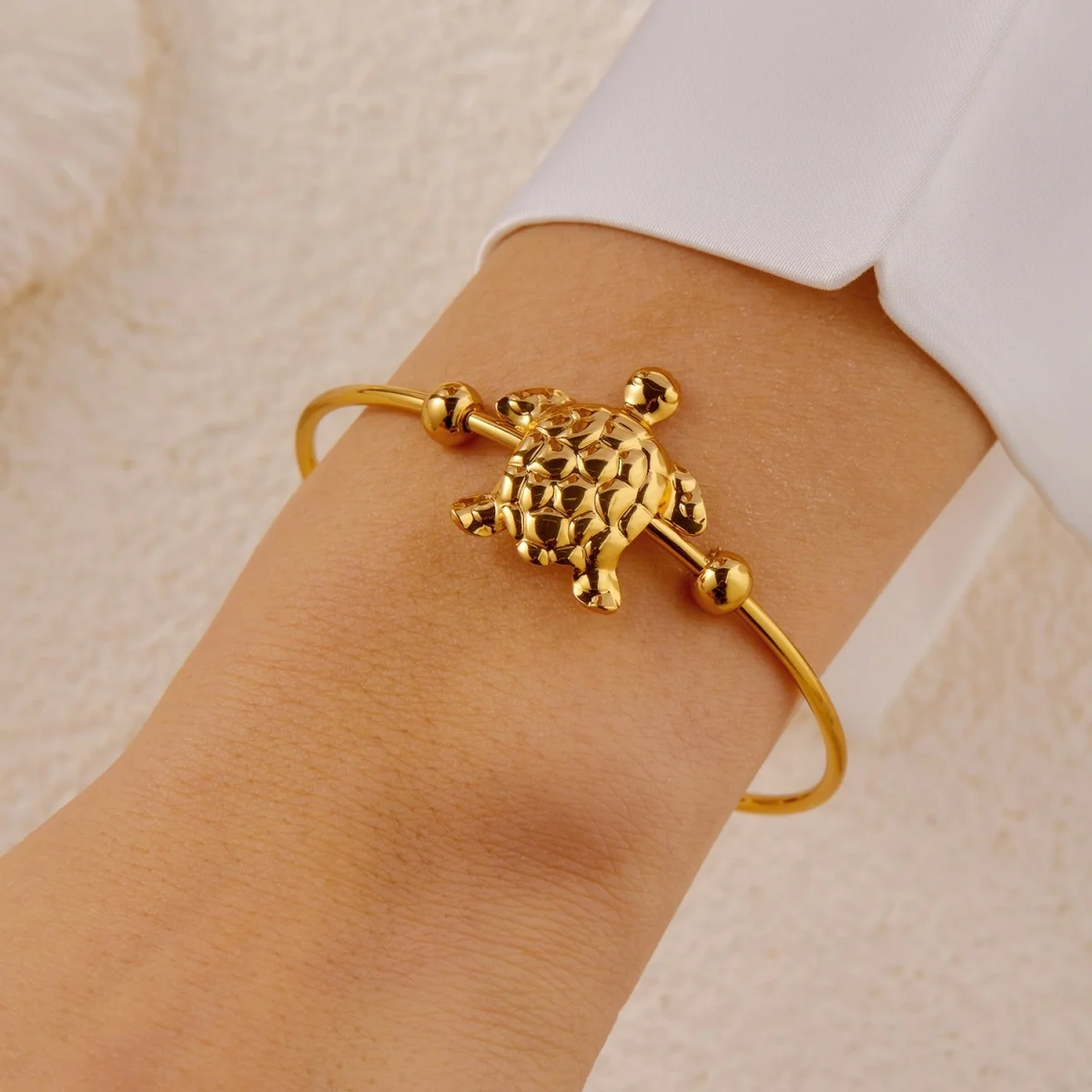 Einfache Edelstahl-Sonnenarmbänder für Damen und Herren, Gänseblümchen-, Muschel-, Spiral-, Oktopus-, Schildkröten-Armreif, Ozean-, Strand-, Urlaubsschmuck – Detail 25