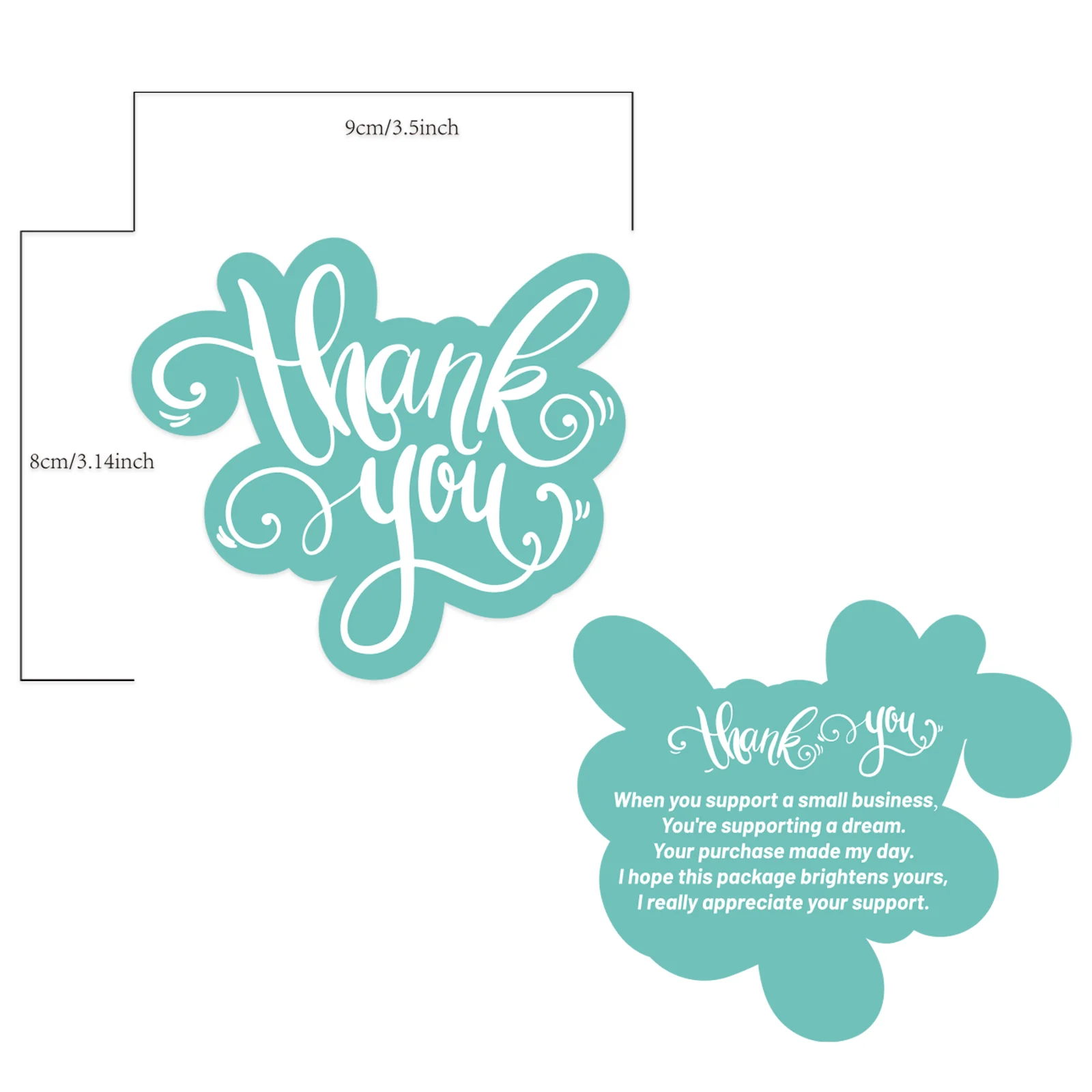 Elegant 50-Pack Green \'Thank You\' Cards with Invitation Pocket – Enhance Customer Loyalty for Small Businesses.