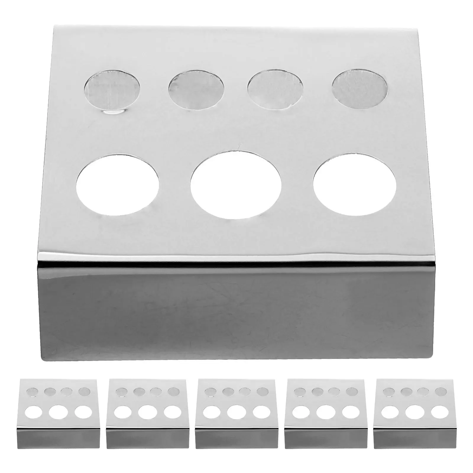 

6Pcs Tattoo Pigment Cup Caps Holder Stainless Steel 7-Hole Ink Cap Tray for Efficient Pigment Storage Professional Tattooing