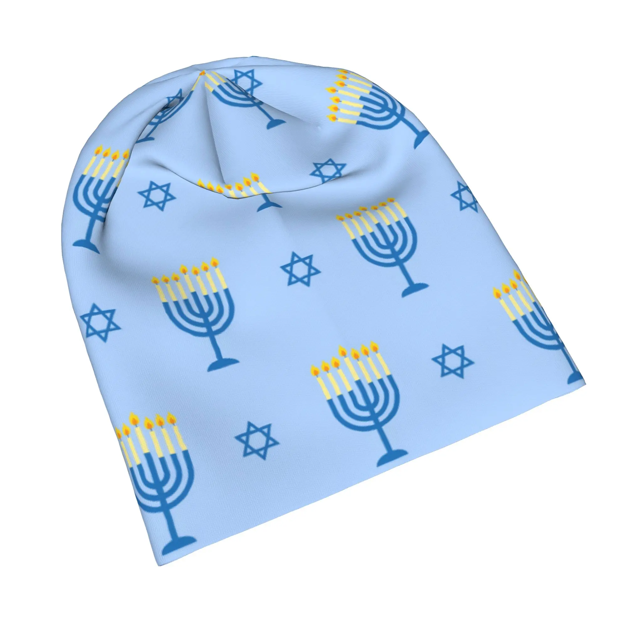 Hanukkah Chanukah Caps Star of David Menorah Autumn Winter Street Skullies Beanies Hats Spring Warm Multifunction Bonnet Hats