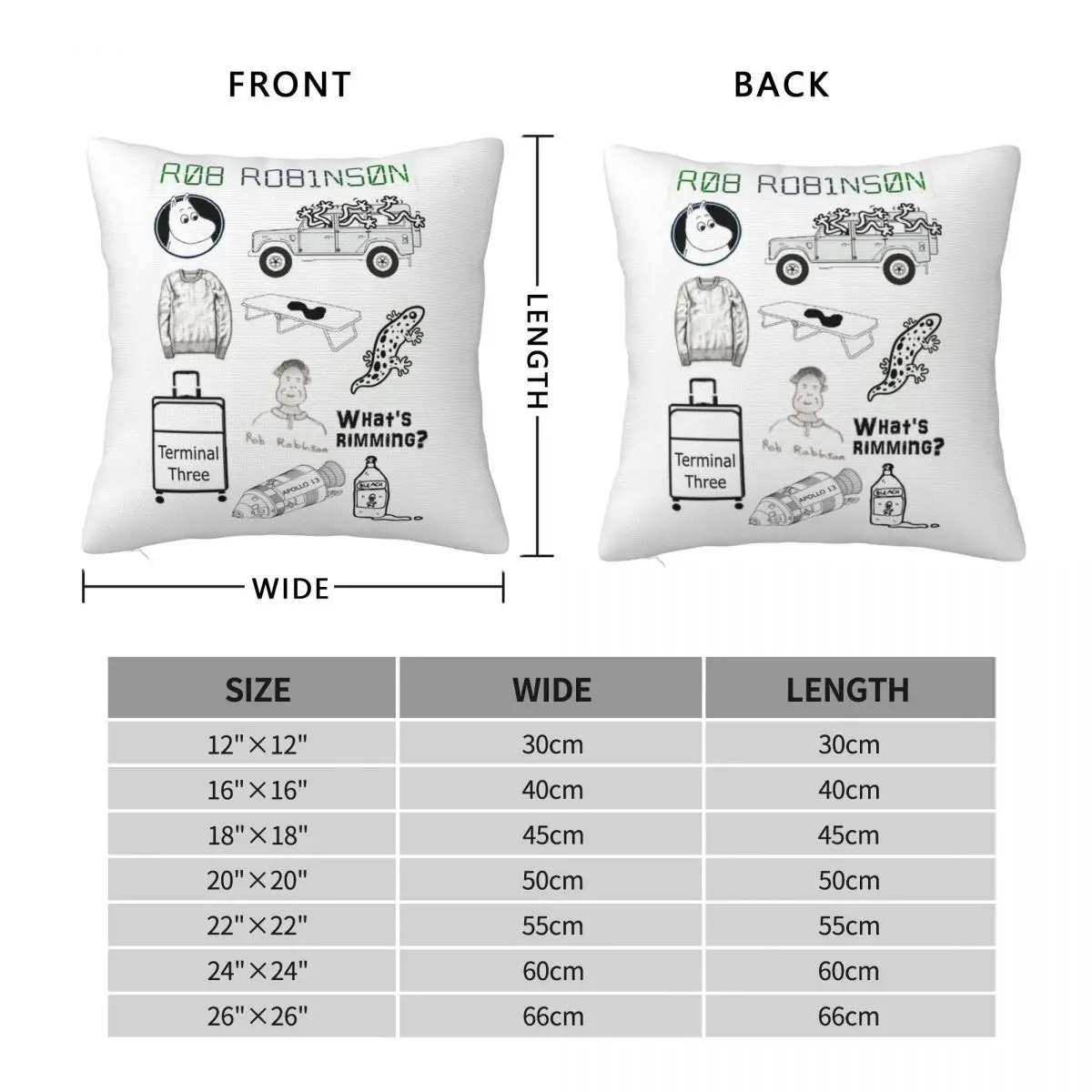 Who The F Is Rob Robinson Pillowcase Polyester Linen Velvet Creative Zip Decor Pillow Case Car Cushion Case