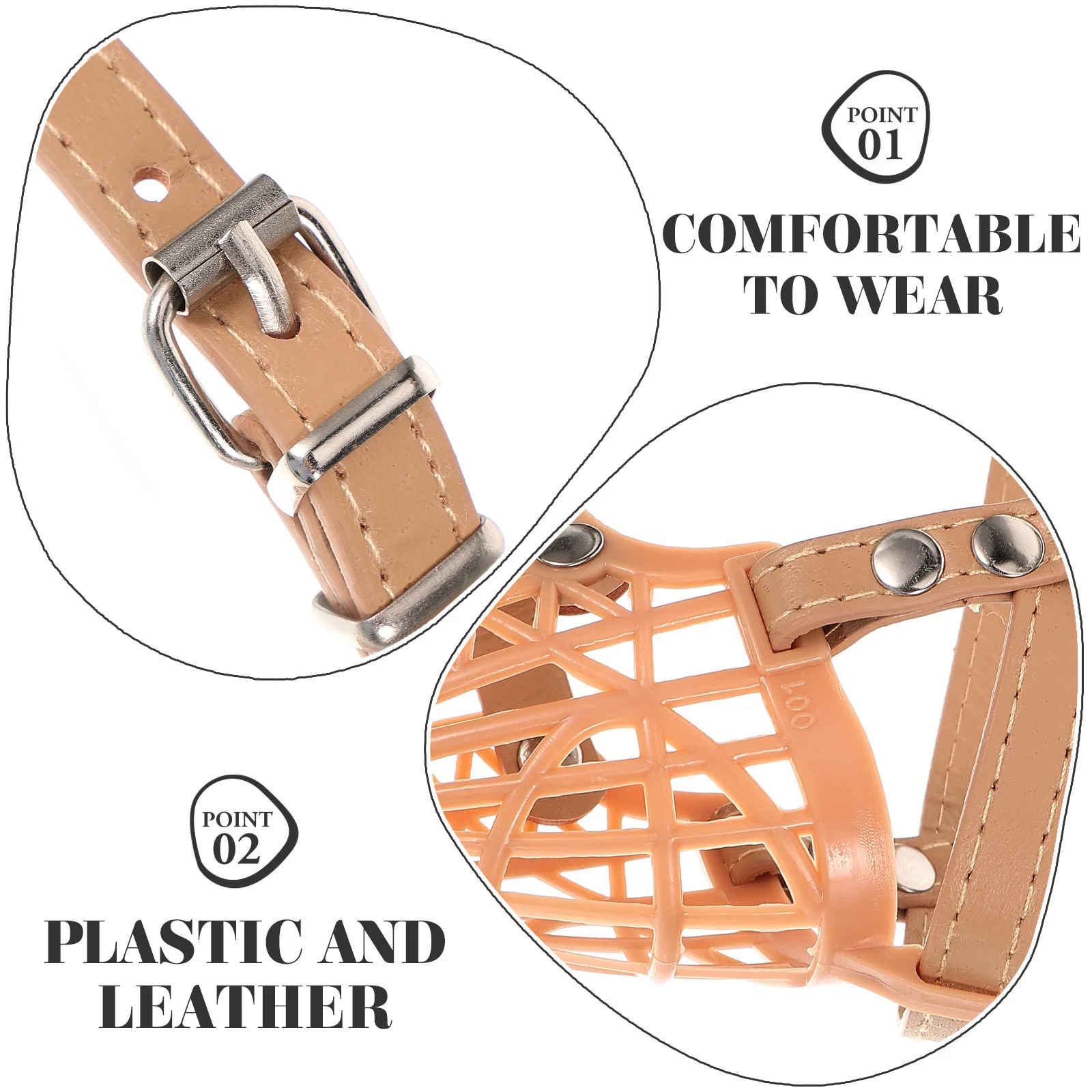 

Xs Pet Dog Muzzle Anti-Biting Barking Control Adjustable Plastic Comfortable Wear Protection Dog Muzzle