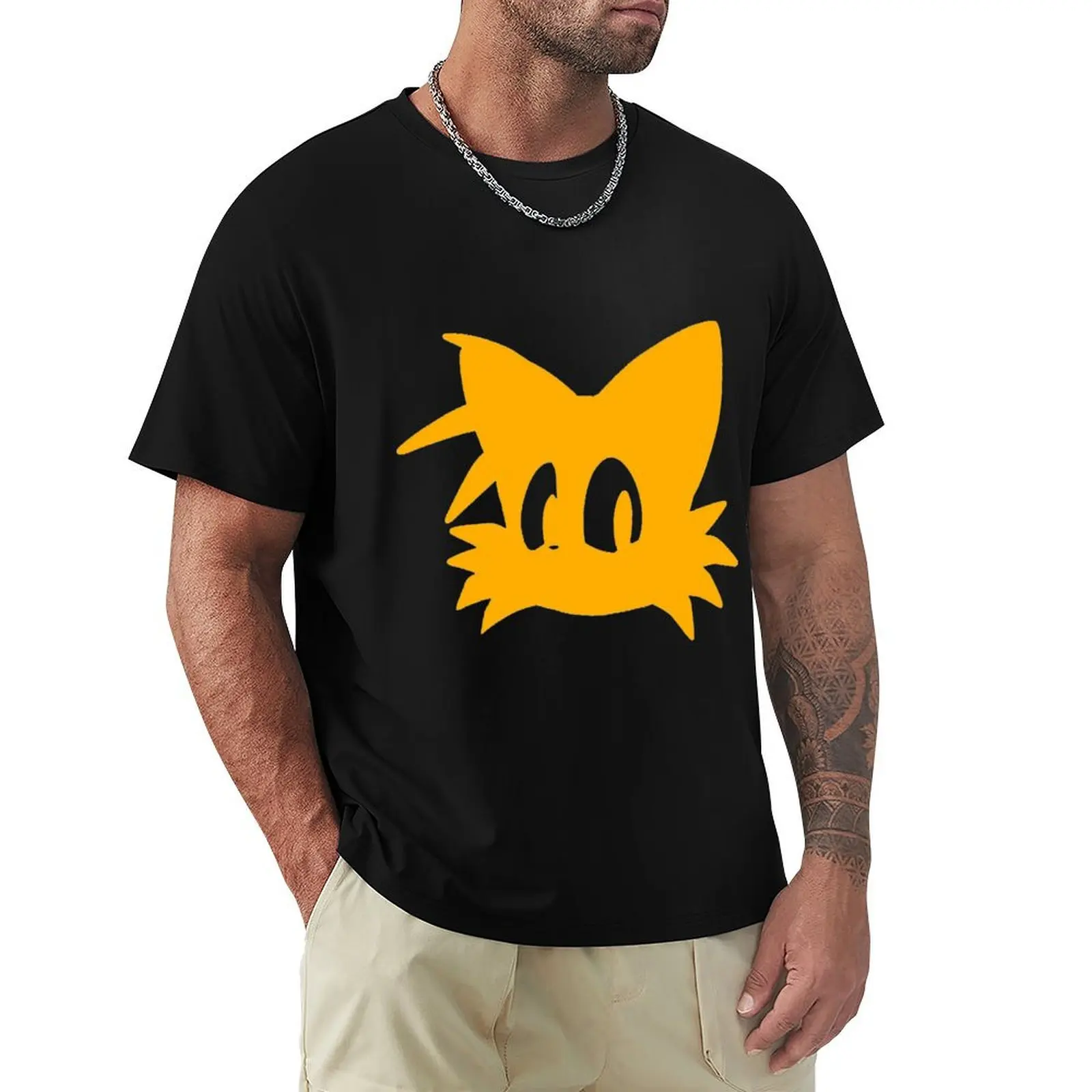 

Tails head logo T-Shirt Stylish Graphic Short Sleeve Top