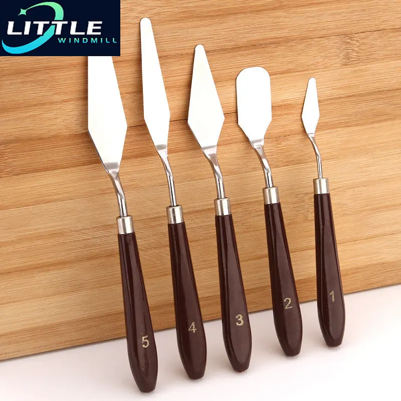 

5pcs Pastry Spatula Baking supplies Stainless Steel Palette Knife Cream Smoothing Scraper Cake Decorating Tools