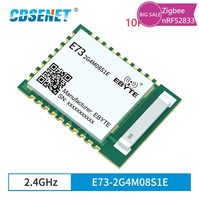 

4PCS nRF52833 BLE 5.1 RF Module 2.4GHz Mesh Thread ZigBee 8dBm E73-2G4M08S1E For UAV Smart Home Wireless Transceiver Receiver