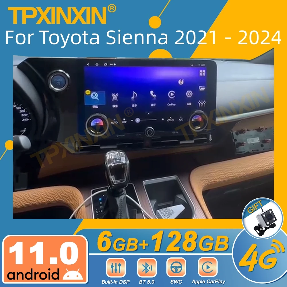 

For Toyota Sienna 2021 - 2024 Android Car Radio 2Din Stereo Receiver Autoradio Multimedia Player GPS Navi Head Unit Screen