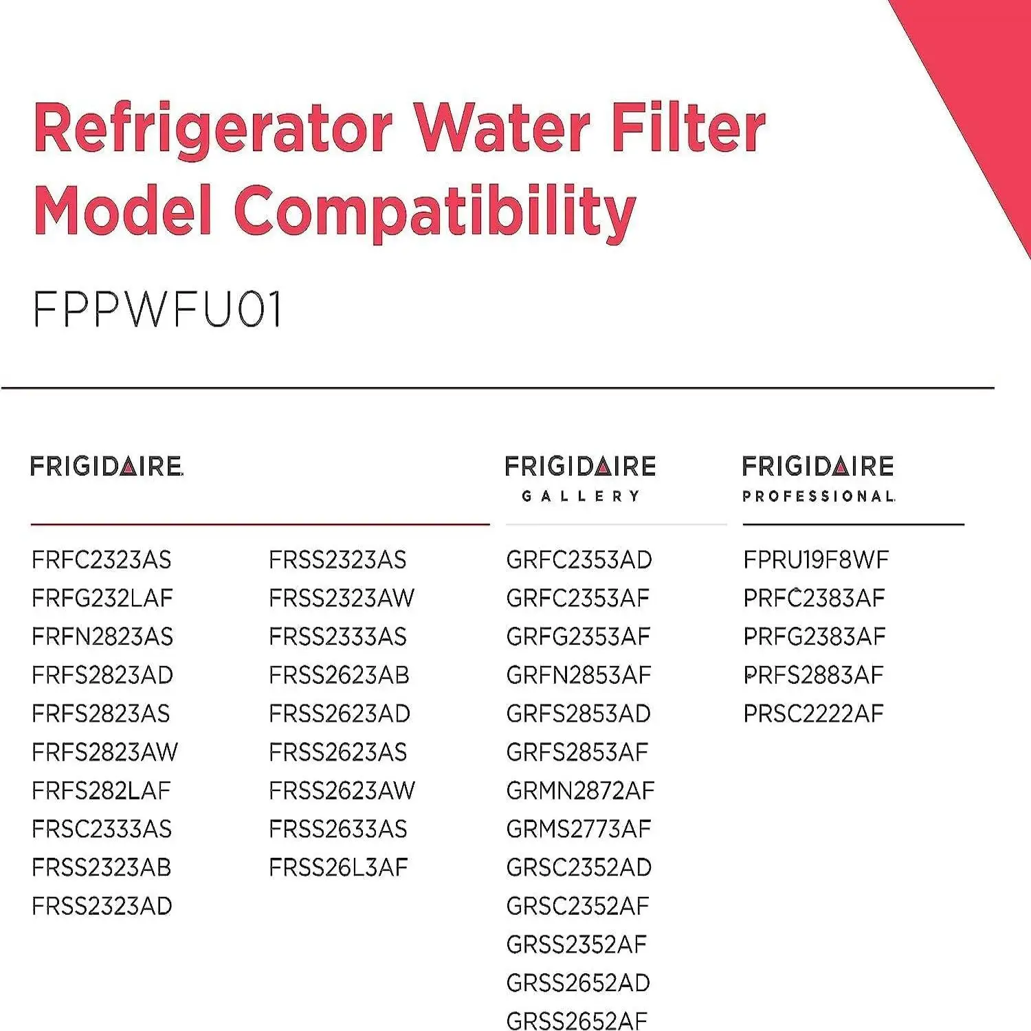 El reemplazo del filtro Frigidaire PWF-1 FPPWFU01 Certificado internacional A prueba de fugas mejora el sabor del agua