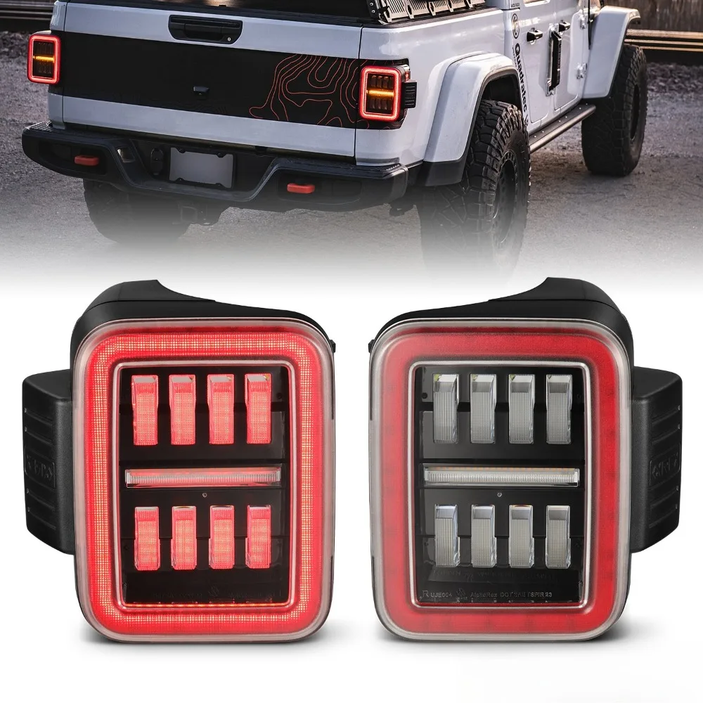 

For 2019-2024 Jeep Gladiator JT NOVA-Series Prismatic LED Tail Lights Black-Red