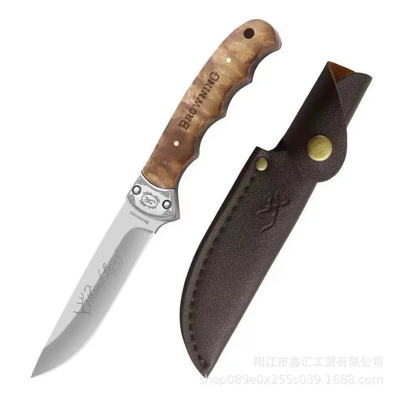 2024newHandmade Forging Mirror Light Handle Meat Dedicated Knife Figured Straight Knife Fruit Mutton Meat Sever Knife