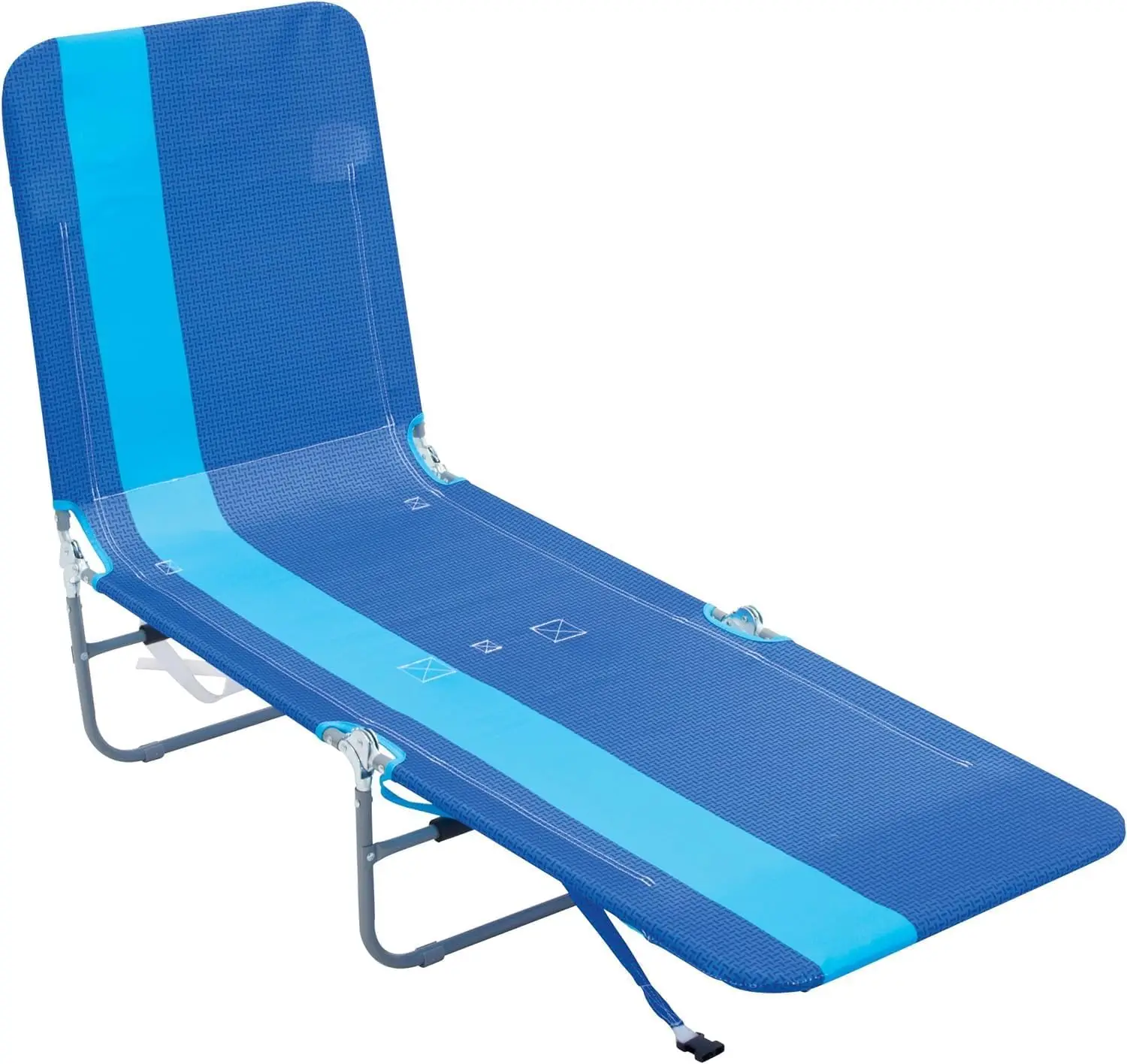 

Portable Folding Beach Lounge Chair with Backpack Straps and Storage Pouch, Blue Stripe Design