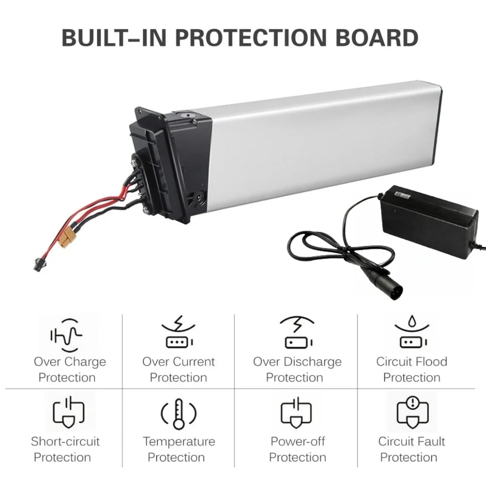 

Battery Pack for MX01 LAFLY X3 JINGHMA R7 R5 - DCH-006 48V 17Ah/14Ah/12.8Ah/10.4Ah Fits 500W-1000W Motors