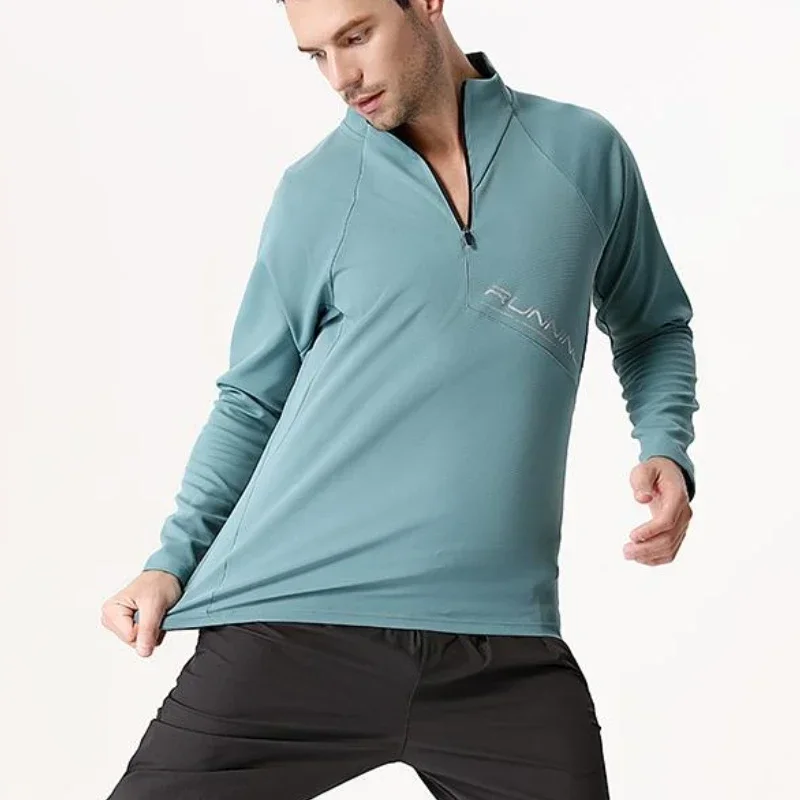 Men's Golf Tennis Sportswear Fitness Bodybuilding Long Sleeve Outdoor Sports Half Zip Training Exercise Gym Running Workout Tops