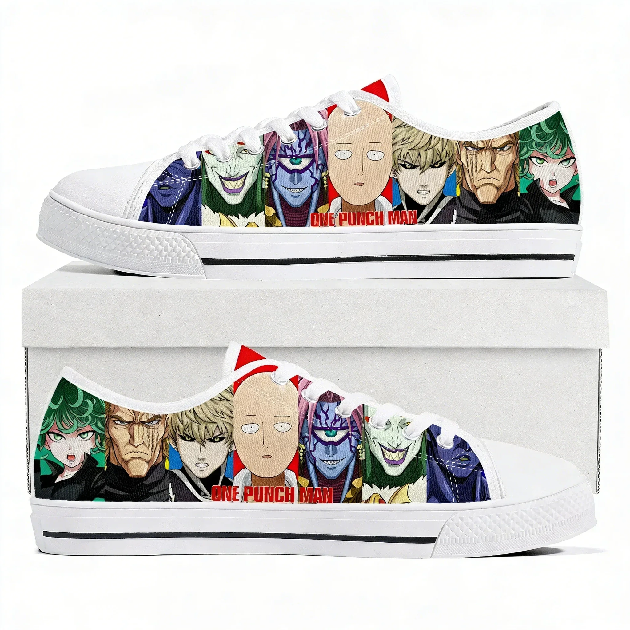 One Punch Man Low Top Sneakers Womens Mens Teenager Saitama High Quality Canvas Sneaker Couple Comics Manga Custom Made Shoes