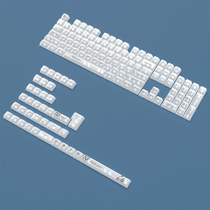 Copritasti trasparenti 141 tasti PC MDA Profile Clear Keycap Set adatto per interruttori Cherry Mx tastiera meccanica bianco nero