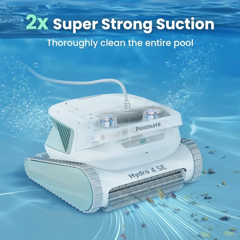 منظف حمام السباحة الآلي السلكي Poolmate Hydro 4 SE، مكنسة حمام السباحة بفلتر سلة 150 وات 180 ميكرومتر مع جدران وأرضيات التسلق