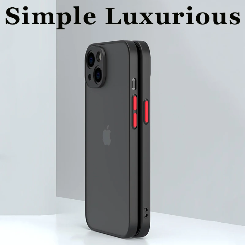 Simple Matte Bumper Phone Case for iPhone 15 14 13 12 11 Pro XR X XS Max SE 6 8 7 Plus Shockproof Soft TPU Silicone Clear Cover