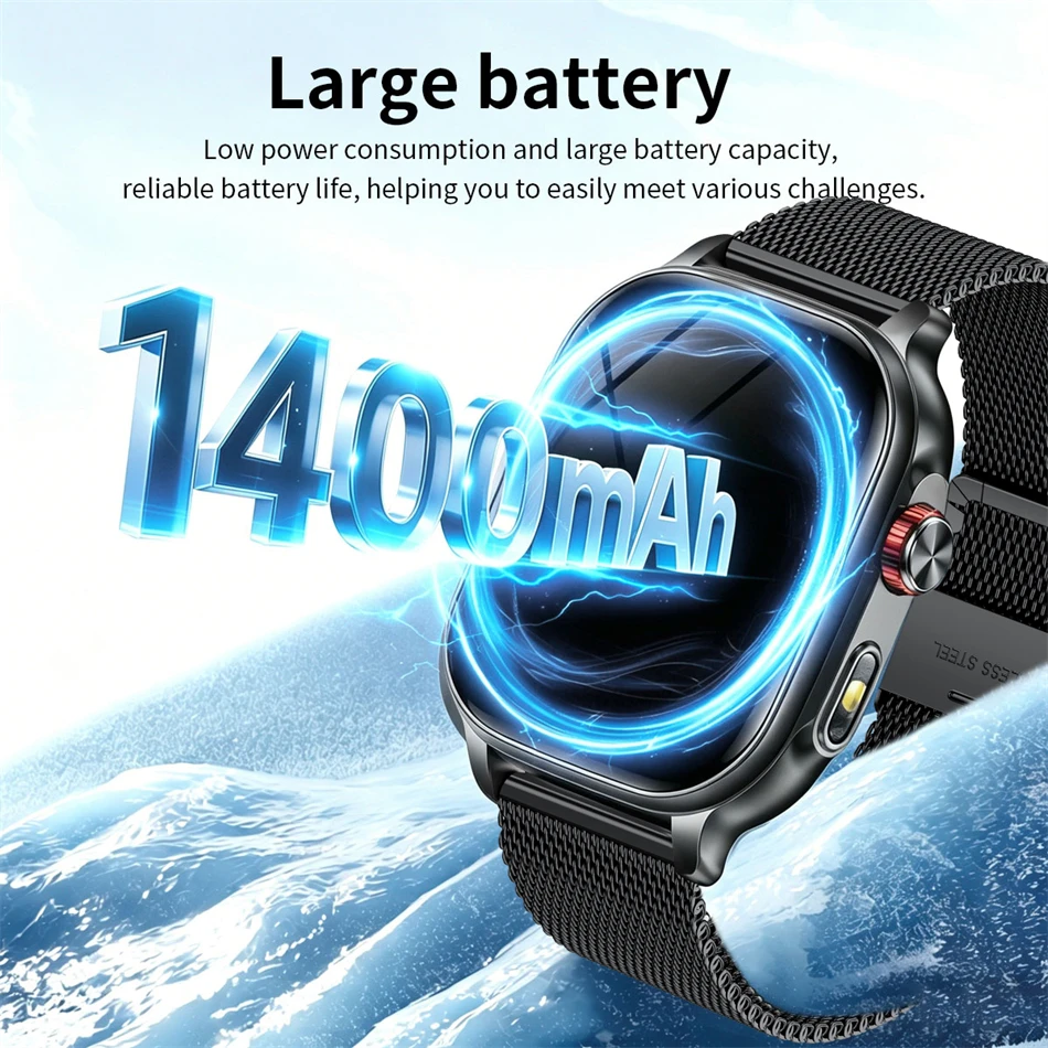 Neue Langlebige 1400mAh Batterie Smartwatch für Männer IP68 Wasserdicht LED-Taschenlampe 2,01" HD Bluetooth-Anruf Sport-Smartwatch für Frauen 2026 – Detail 7
