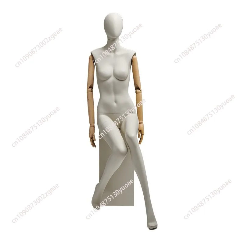 Clothing Store Female Mannequin Fabric Cover Body Model High-end Window Display Stand with Clavicle Full Body Mannequins