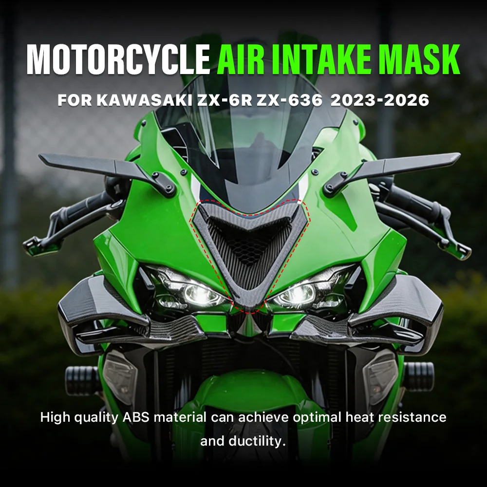 Motorcycle Air intake inlet front fairing air intake For Kawasaki NINJA ZX6R 2023-2026 stamping port Accessories glossy black
