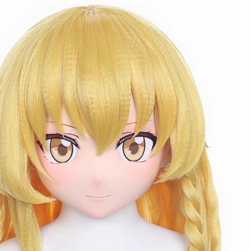 Customize Character Crossdressing Female/Girl Resin Full Head With Lock Kig Masks Anime Cosplay Japanese Animego Kigurumi Masks
