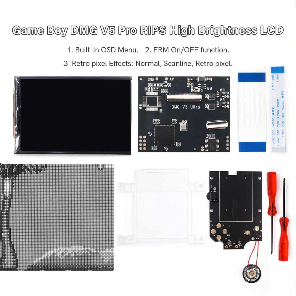 hispeedido-for-gbo-v5-pro-36-colors-changing-rips-screen-highlight-backlight-backlit-lcd-screen-kits-replacement-for-gb-dmg
