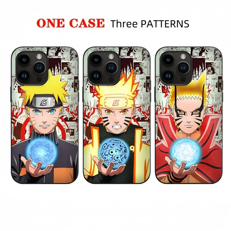 3D illusion Naruto Rasengan Phone Case for iPhone 11 12 13 14 15 16 17 Pro Max Plus Mini Air XR NARUTO Kurama shockproof Cover