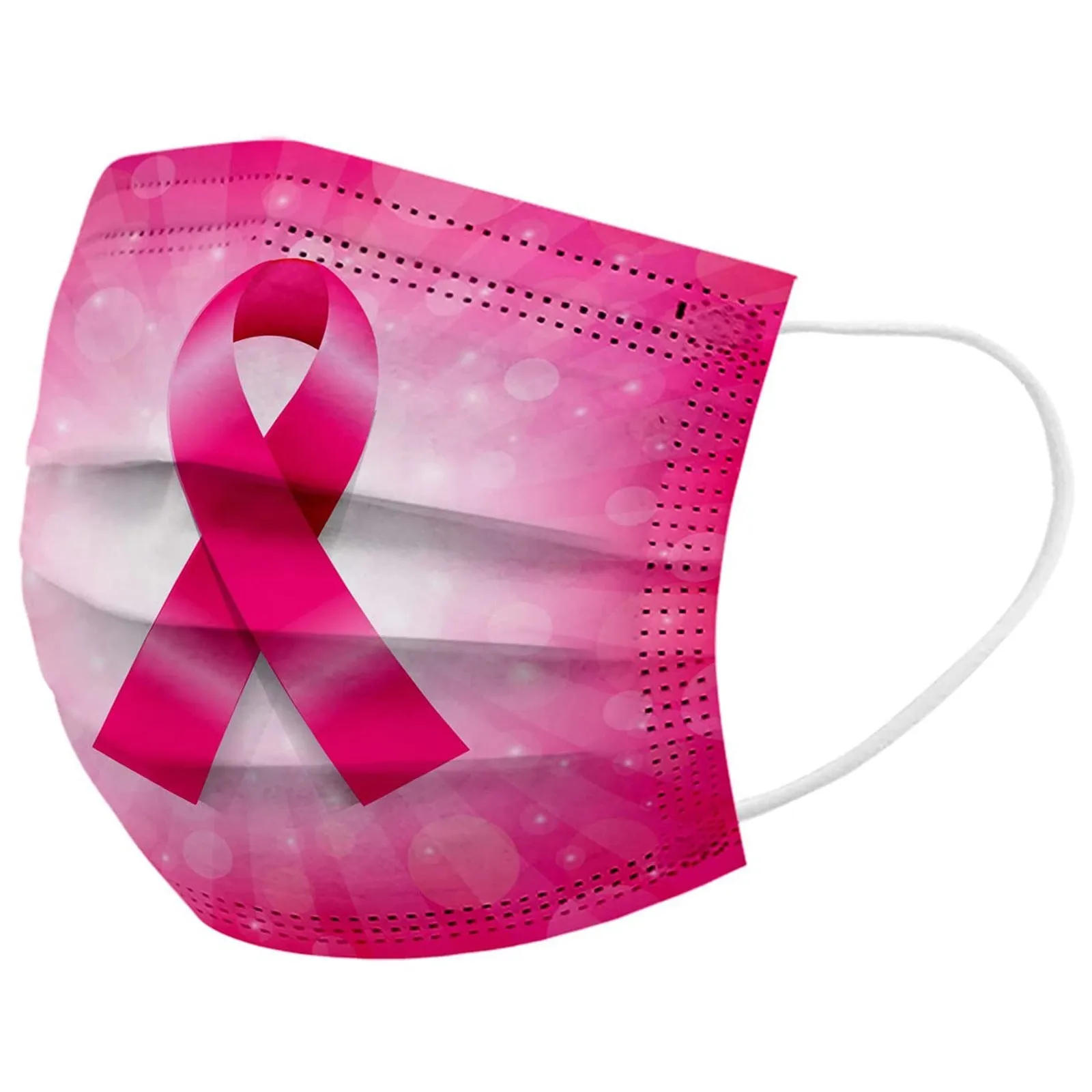 قناع أنيق لسرطان الثدي، موضوع خيري، شريط وردي، قناع واقٍ للبالغين، مناسبة خيالية، مناسبة للدعاية، يمكن التخلص منها #1