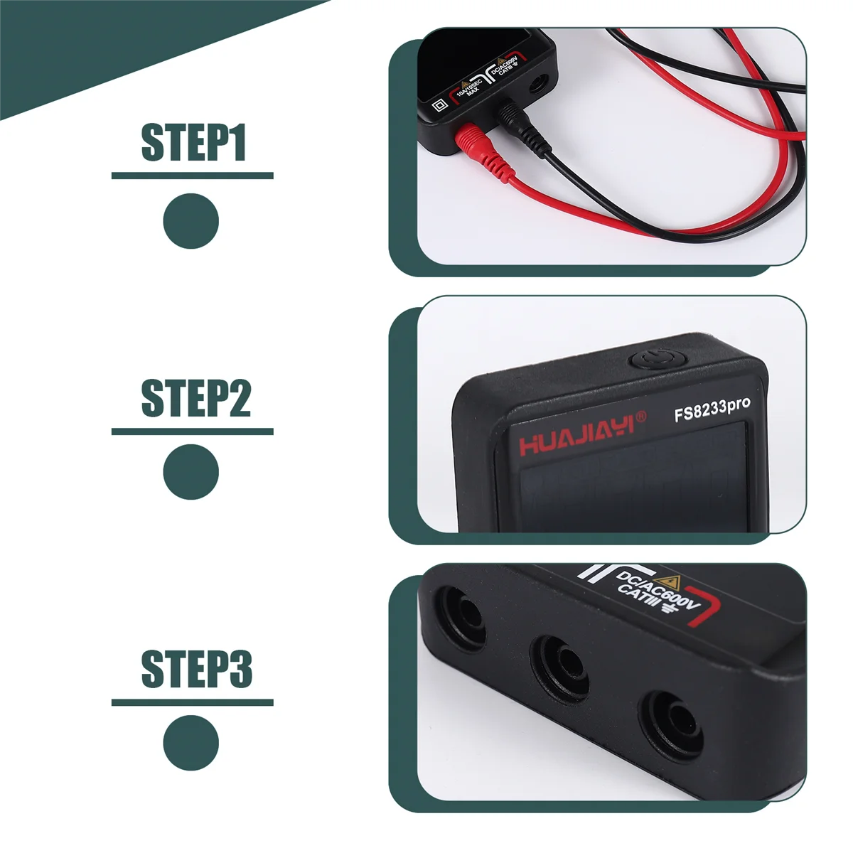 HEIßER DHDL FS8233PRO Touchscreen Smart Digital Multimeter DC/AC 10A Multimetro Transistor 9999 Zählt True Rmsauto Reichweite schwarz