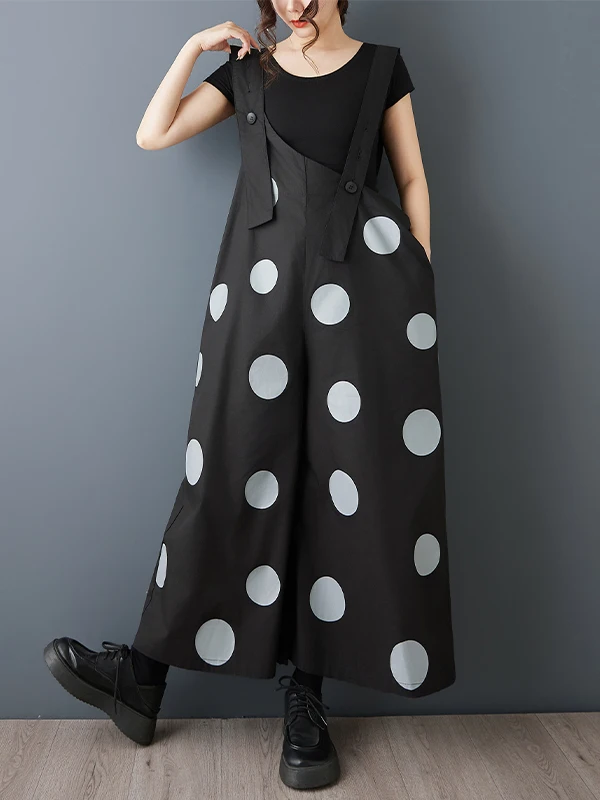 

Широкие брюки в горошек Bla Polka Dot с дизайнерским принтом, женская одежда в стиле Hong Kong Sle, повседневные брюки на весну и лето