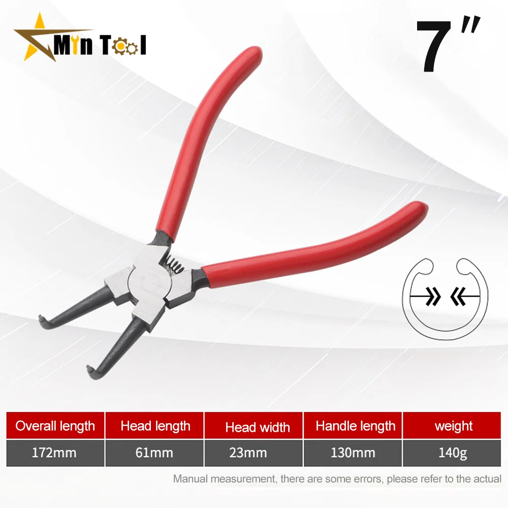 Circlip Pliers Internal External Ring Remover Installation Tool Straight/Curved Jaw Tip Precision Spring Loaded Tool Hand Tool