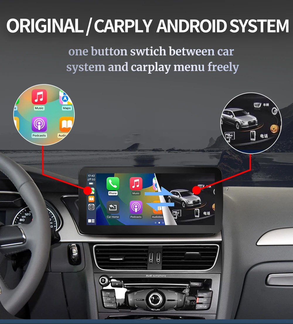 1920*720P Display-Bildschirm Linux-System Autoradio-Stereoanlage für Audi A4 B8 A5 2009-2016 Multimedia-Player BT Wireless Carplay Auto – Detail 10