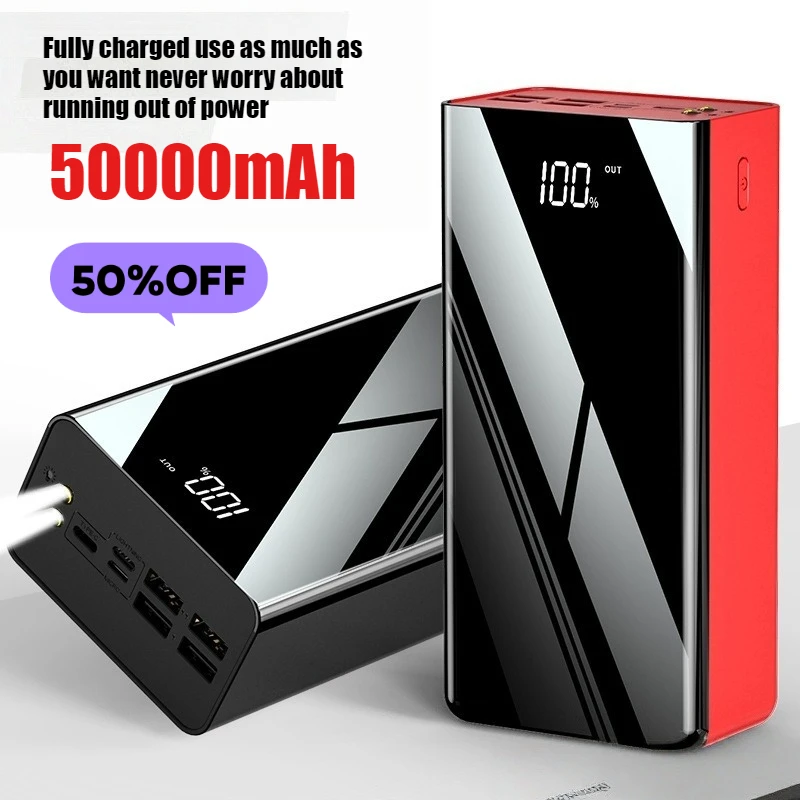 50000mAh Fast Charging High-Capacity Long-Lasting Portable Power Bank