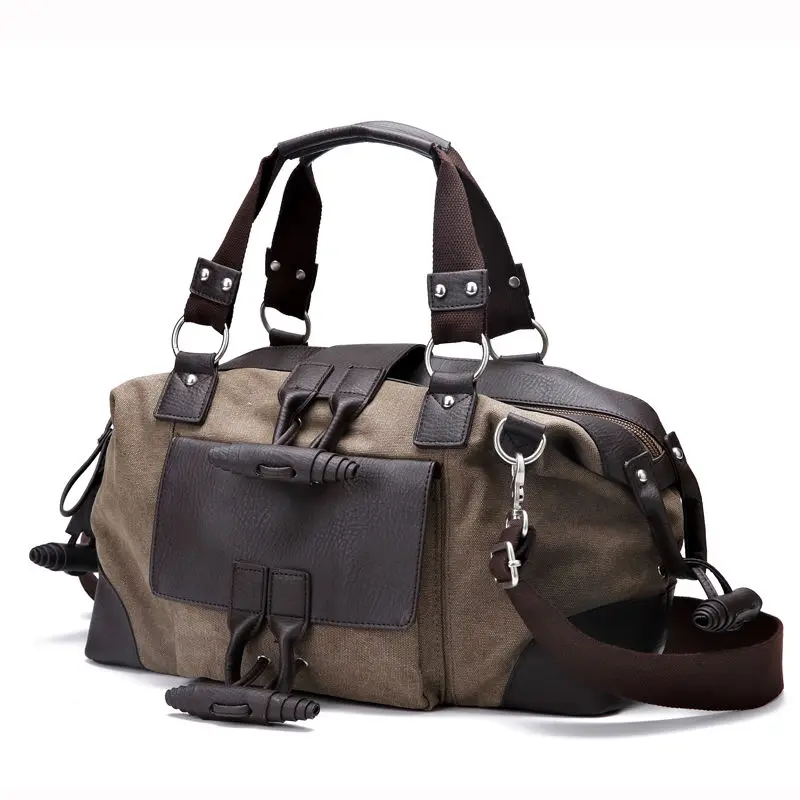 Bolso de hombro Retro de lona para hombre, bandolera deportiva de gran capacidad, mochila de viaje Vintage, equipaje