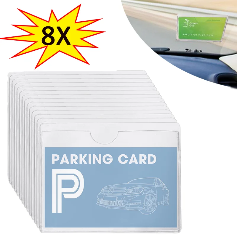 Card Cover  Plastic Self-Adhesive Windshield Clear Card Holder Organizing Cover Card Label Card Pocket Car Sticker