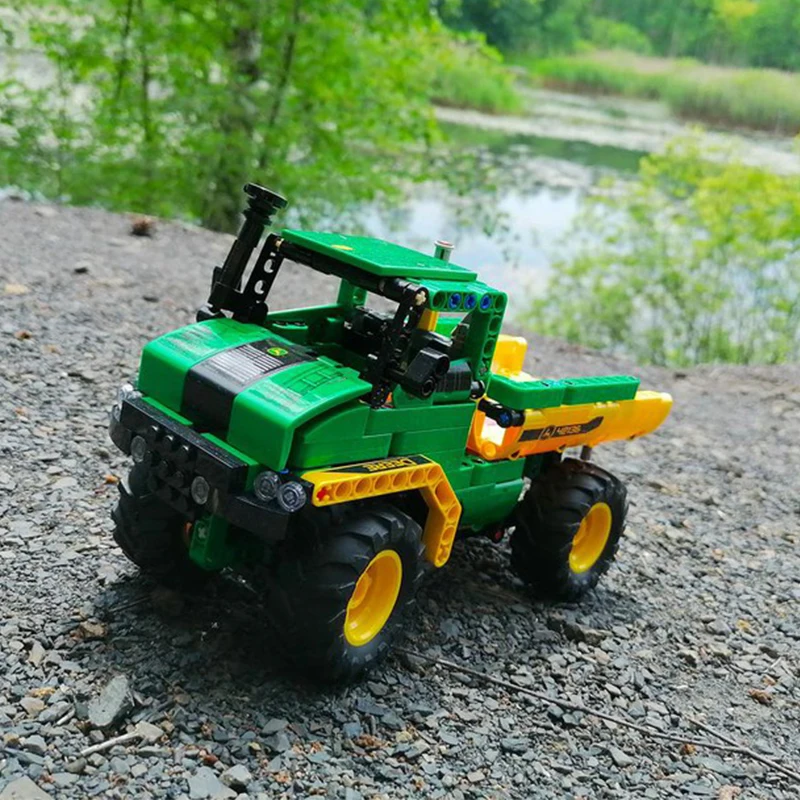 377PCS  Dump Truck Model Building block 1:15 Scale Hydraulic Lift System Modular Gear Design Advanced Engineering Build