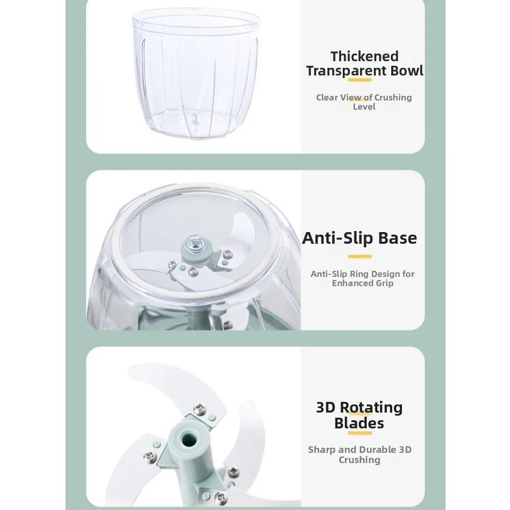 Cooking Accessories 500ML/900ML Manual Rope Grinder Portable Easy Clean Meat Mincer Multi-Purpose Durable Garlic Chopper Cooking