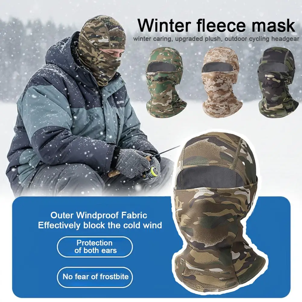 التمويه بالاكلافا قبعة الدراجات قناع الوجه الكامل الرياضة في الهواء الطلق الصيد المشي لمسافات طويلة قناع التزلج دراجة نارية خوذة قبعة داخلية