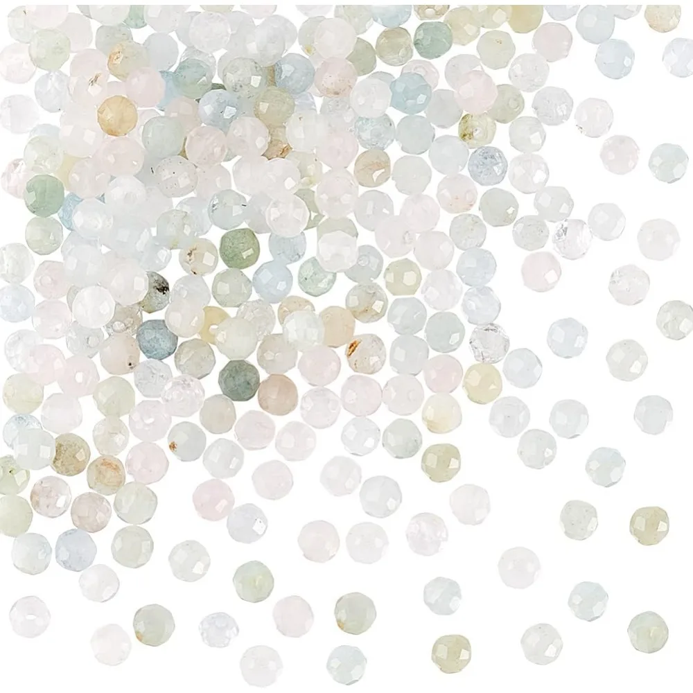 

274шт морганитовые бусины 3 мм граненые бусины из драгоценных камней морганит свободные бусины каменные бусины-разделители