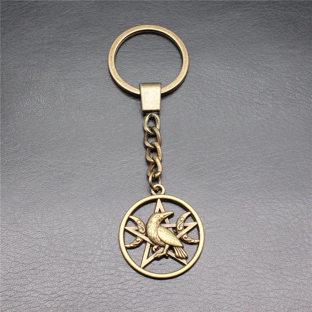Boho Sun Moon Pentagram Key Rings 30Mm Female Jewelry Father'S Day Craft