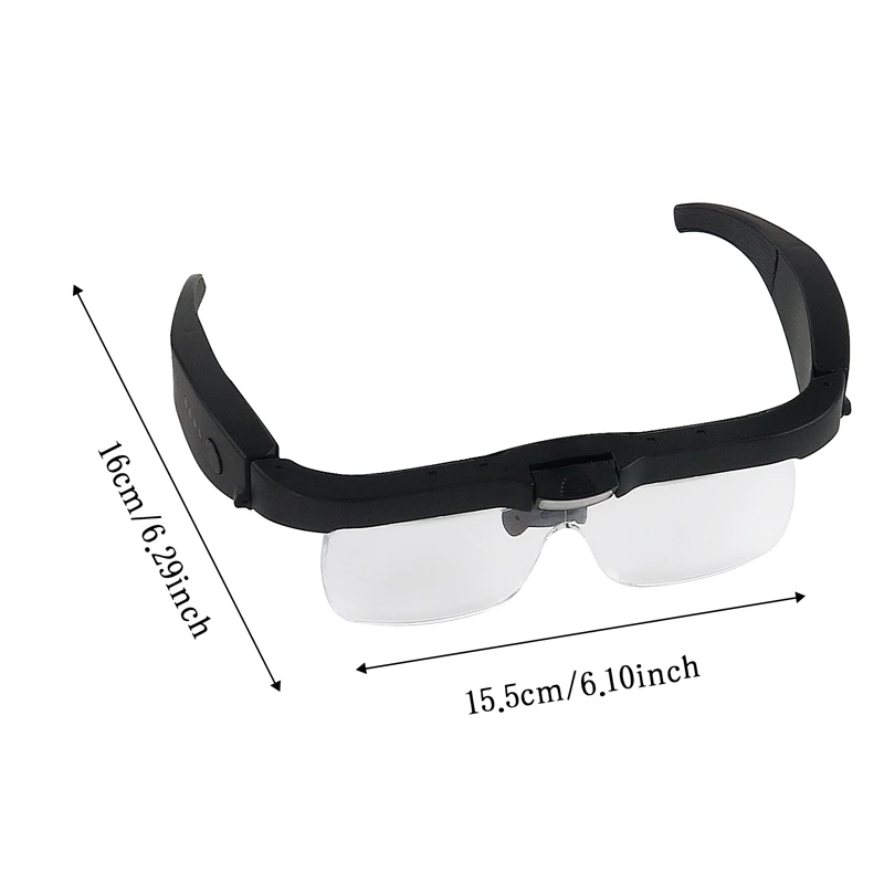 Lupas para gafas recargables 2.0X 3.0X 4.0X, lupa de gases de lectura de 150 / 250 grados con iluminación, reemplaza la lente