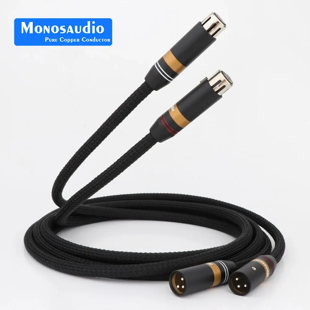 Monosaudio A202X XLR Balanced Interconnect Cable With Silver Plated XLR Plug 3Pin Male to Female Audio Balanced Cord Cable