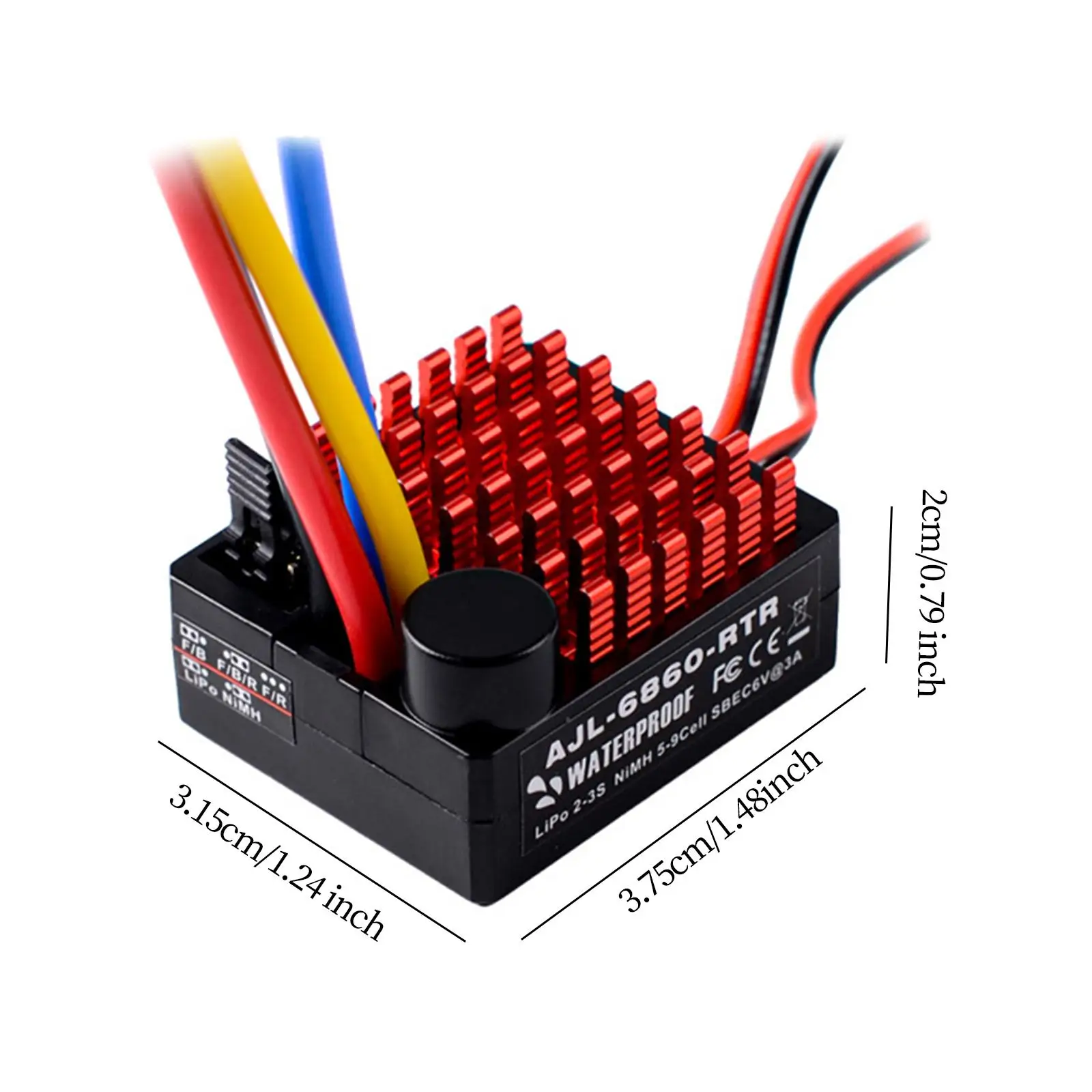 ブラシ付き電子スピードコントローラー,タンク,rc esc,1:10クローラー,60a